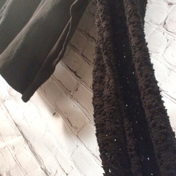 Madewell Textured Black Eyelet Mix Ruffle Longsleeve Top XXL - Picture 10 of 15